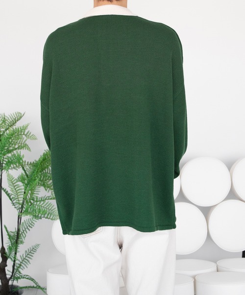 PairPair(ペアペア)の「配色襟ポロニット(ユニセックス)(ニット/セーター・レディース・ブラック/グリーン/ブルーグリーン・MEDIUM/LARGE)」の17枚目の写真