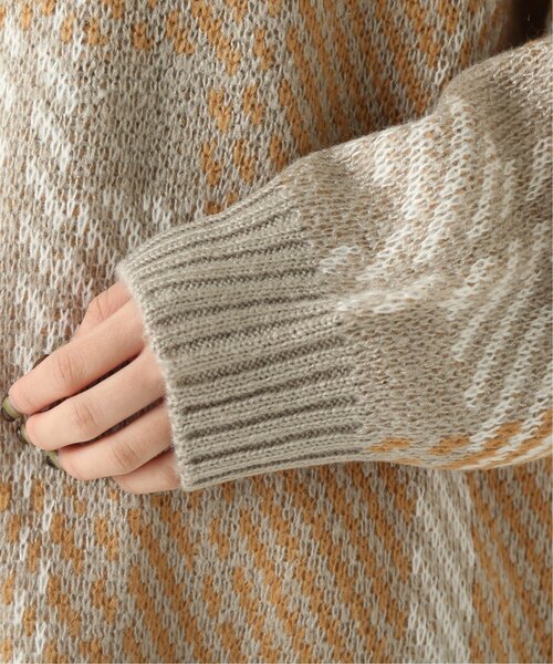 RAY CASSIN(レイカズン)の「チェックビックニットプルオーバー(ニット/セーター・レディース・チャコールグレー/ベージュ/キナリ・FREE)」の14枚目の写真