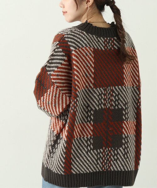 RAY CASSIN(レイカズン)の「チェックビックニットプルオーバー(ニット/セーター・レディース・チャコールグレー/ベージュ/キナリ・FREE)」の18枚目の写真