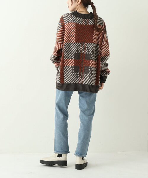 RAY CASSIN(レイカズン)の「チェックビックニットプルオーバー(ニット/セーター・レディース・チャコールグレー/ベージュ/キナリ・FREE)」の20枚目の写真