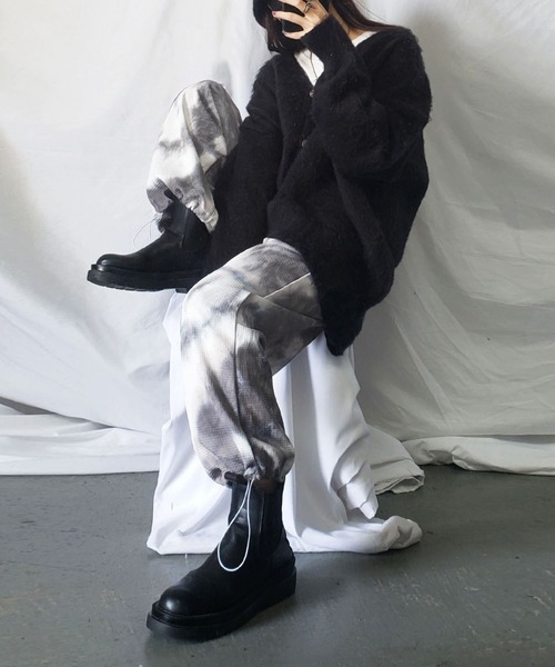 me+em select（ミームセレクト）の「2WAY タイダイジョガーパンツ（スウェットパンツ・レディース・ブラック/グレー/ブラウン/ブルー・MEDIUM/LARGE）」の22枚目の写真