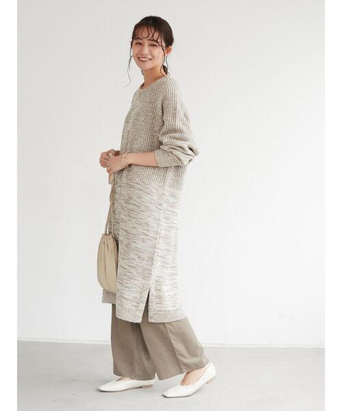 CRAFT STANDARD BOUTIQUE(クラフトスタンダードブティック)の「Mixヤーンラグランニットワンピース *◆(ワンピース・レディース・ベージュ/ブルー・FREE)」の3枚目の写真