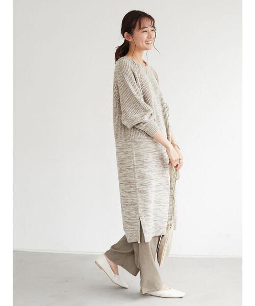 CRAFT STANDARD BOUTIQUE(クラフトスタンダードブティック)の「Mixヤーンラグランニットワンピース *◆(ワンピース・レディース・ベージュ/ブルー・FREE)」の11枚目の写真
