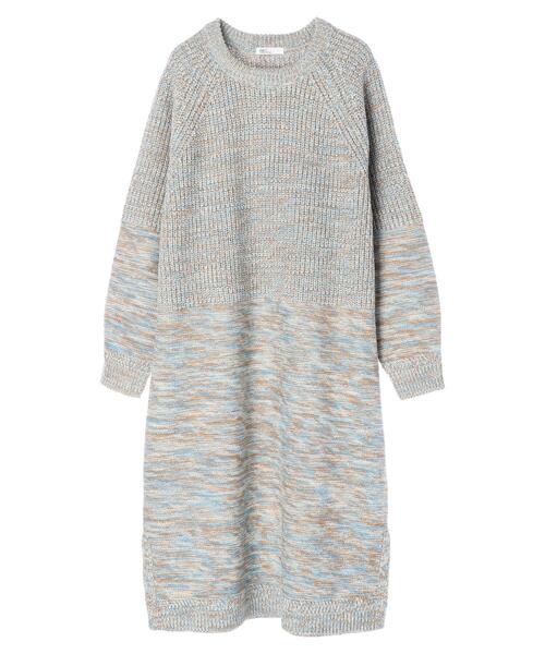 CRAFT STANDARD BOUTIQUE(クラフトスタンダードブティック)の「Mixヤーンラグランニットワンピース *◆(ワンピース・レディース・ベージュ/ブルー・FREE)」の16枚目の写真