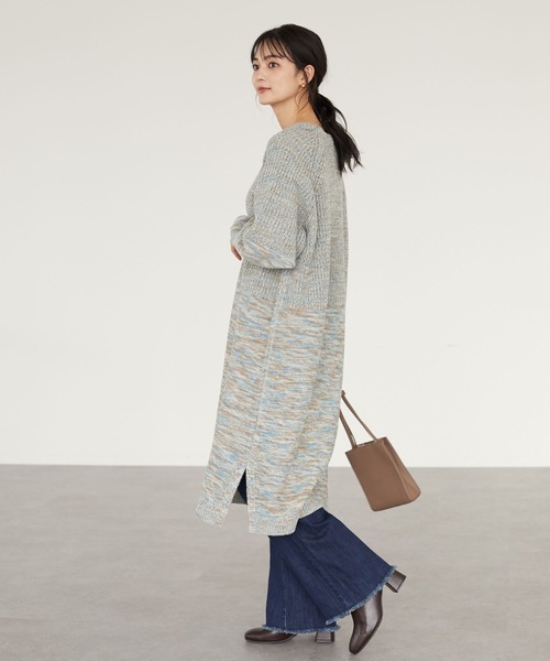 CRAFT STANDARD BOUTIQUE(クラフトスタンダードブティック)の「Mixヤーンラグランニットワンピース *◆(ワンピース・レディース・ベージュ/ブルー・FREE)」の2枚目の写真