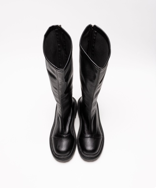 SVEC（シュベック）の「バックジップ タンクソール 厚底 ニーハイブーツ（ブーツ・レディース・ブラウン/ホワイト/ブラック・37/35/38/36/39）」の5枚目の写真