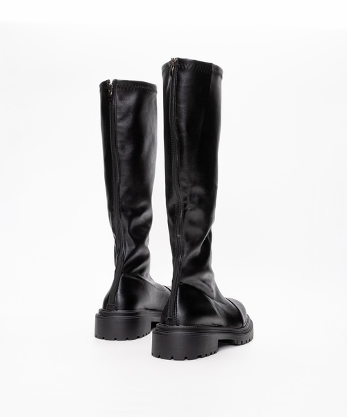 SVEC（シュベック）の「バックジップ タンクソール 厚底 ニーハイブーツ（ブーツ・レディース・ブラウン/ホワイト/ブラック・37/35/38/36/39）」の6枚目の写真