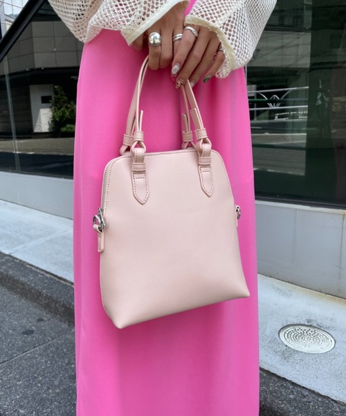 CIAOPANIC（チャオパニック）の「肩掛け可能、ミニボストンショルダーバッグ（ショルダーバッグ・レディース・アイボリー/ブラック/ピンク・FREE）」の17枚目の写真