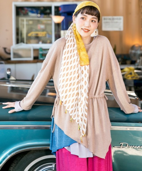 チャイハネ（チャイハネ）の「【チャイハネ】レイヤー変形トップス（アンサンブル・レディース・ホワイト/ブラック/ベージュ/ブルー・FREE）」の3枚目の写真