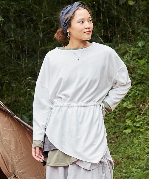 チャイハネ（チャイハネ）の「【チャイハネ】レイヤー変形トップス（アンサンブル・レディース・ホワイト/ブラック/ベージュ/ブルー・FREE）」の2枚目の写真