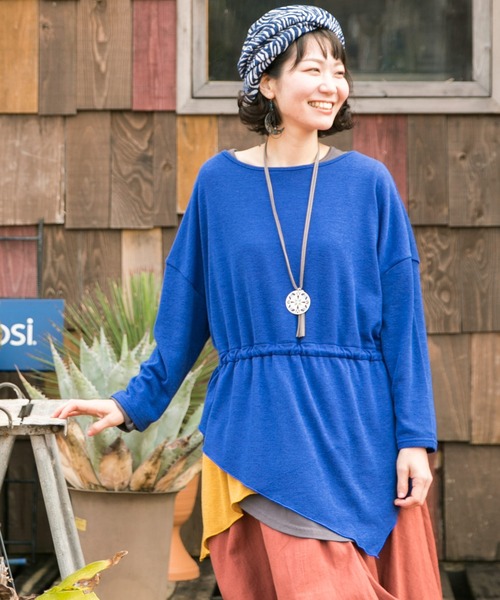 チャイハネ（チャイハネ）の「【チャイハネ】レイヤー変形トップス（アンサンブル・レディース・ホワイト/ブラック/ベージュ/ブルー・FREE）」の4枚目の写真