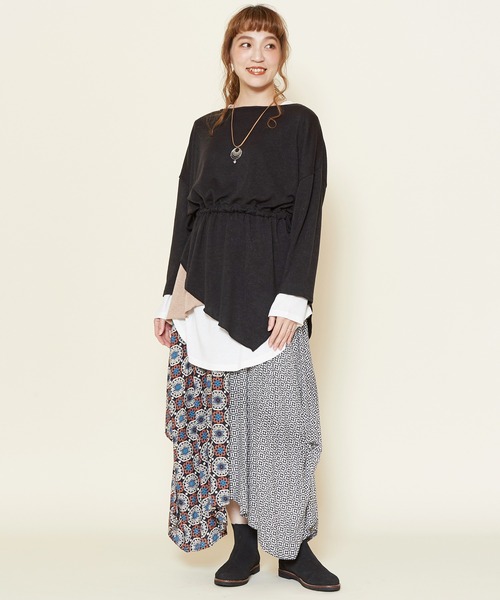 チャイハネ（チャイハネ）の「【チャイハネ】レイヤー変形トップス（アンサンブル・レディース・ホワイト/ブラック/ベージュ/ブルー・FREE）」の9枚目の写真