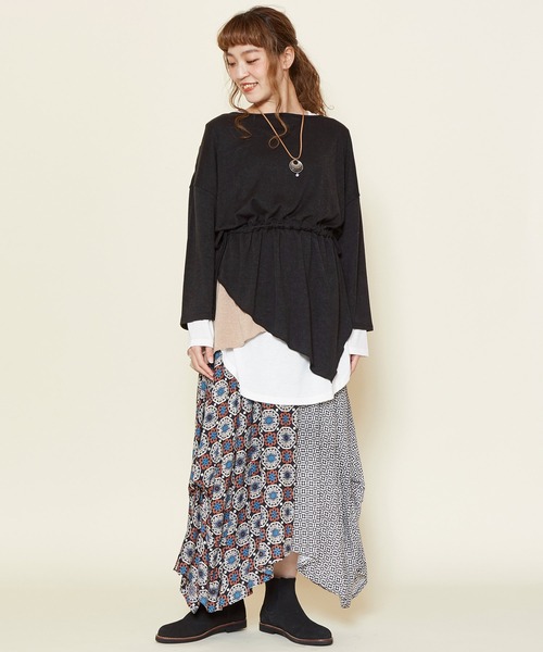 チャイハネ（チャイハネ）の「【チャイハネ】レイヤー変形トップス（アンサンブル・レディース・ホワイト/ブラック/ベージュ/ブルー・FREE）」の10枚目の写真