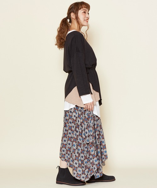 チャイハネ（チャイハネ）の「【チャイハネ】レイヤー変形トップス（アンサンブル・レディース・ホワイト/ブラック/ベージュ/ブルー・FREE）」の12枚目の写真