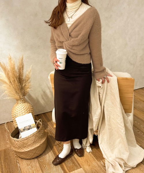 apres jour clair(アプレジュールクレア)の「【apres jour clair】2WAYネジリニット(ニット/セーター・レディース・ライトベージュ/モカ・X-LARGE/フリー)」の13枚目の写真
