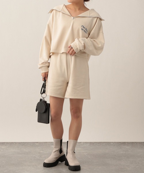 Heather（ヘザー）の「フレームロゴハーフZIPウラケ　265381（スウェット・レディース・ブラック/オフホワイト/グリーン/アイボリー・FREE）」の19枚目の写真