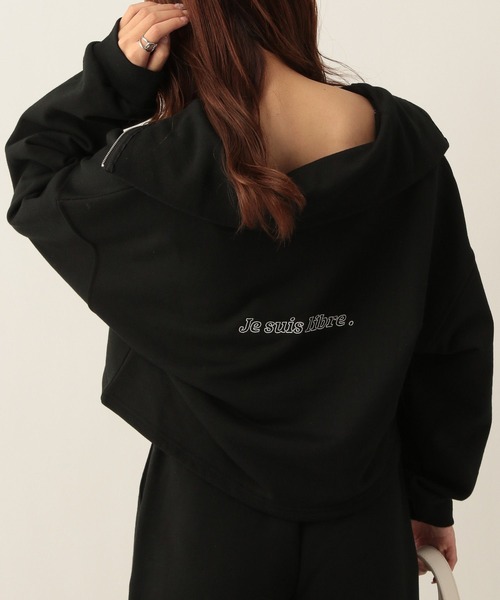 Heather（ヘザー）の「フレームロゴハーフZIPウラケ　265381（スウェット・レディース・ブラック/オフホワイト/グリーン/アイボリー・FREE）」の20枚目の写真