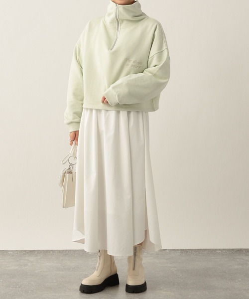 Heather（ヘザー）の「フレームロゴハーフZIPウラケ　265381（スウェット・レディース・ブラック/オフホワイト/グリーン/アイボリー・FREE）」の6枚目の写真