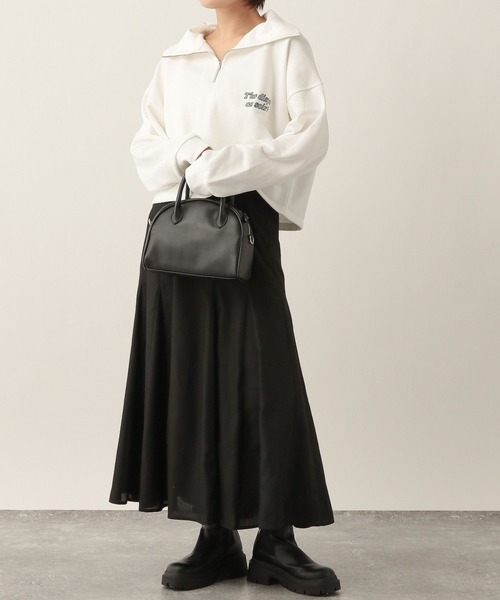 Heather（ヘザー）の「フレームロゴハーフZIPウラケ　265381（スウェット・レディース・ブラック/オフホワイト/グリーン/アイボリー・FREE）」の13枚目の写真