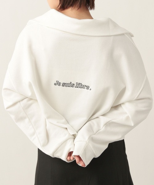 Heather（ヘザー）の「フレームロゴハーフZIPウラケ　265381（スウェット・レディース・ブラック/オフホワイト/グリーン/アイボリー・FREE）」の9枚目の写真