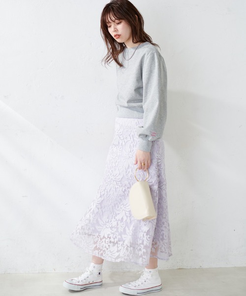 natural couture（ナチュラルクチュール）の「上品な刺繍使いで大人見え、オリエンタル刺繍スカート（スカート・レディース・アイボリー/ラベンダー/ピンクベージュ・FREE）」の16枚目の写真