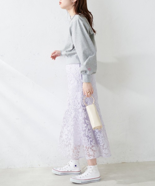 natural couture（ナチュラルクチュール）の「上品な刺繍使いで大人見え、オリエンタル刺繍スカート（スカート・レディース・アイボリー/ラベンダー/ピンクベージュ・FREE）」の17枚目の写真