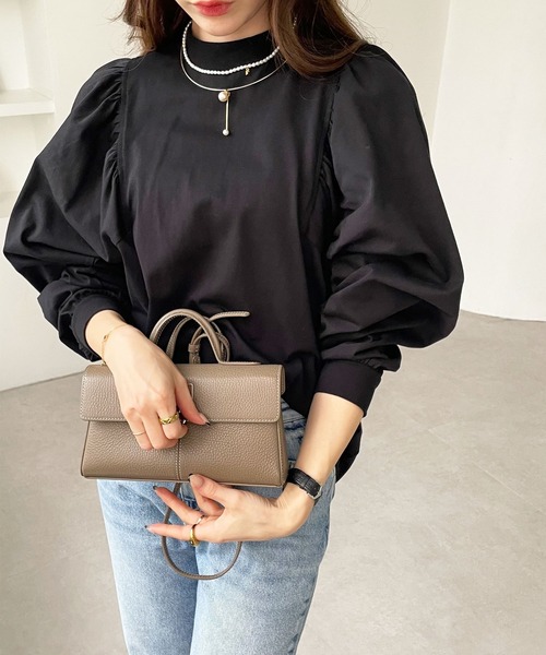 GeeRA(ジーラ)の「綿100%きれいめボリューム袖カットソー(Tシャツ/カットソー・レディース・ラベンダー/オフホワイト/ブラック・SMALL/X-LARGE/MEDIUM/LARGE/XX-LARGE)」の3枚目の写真