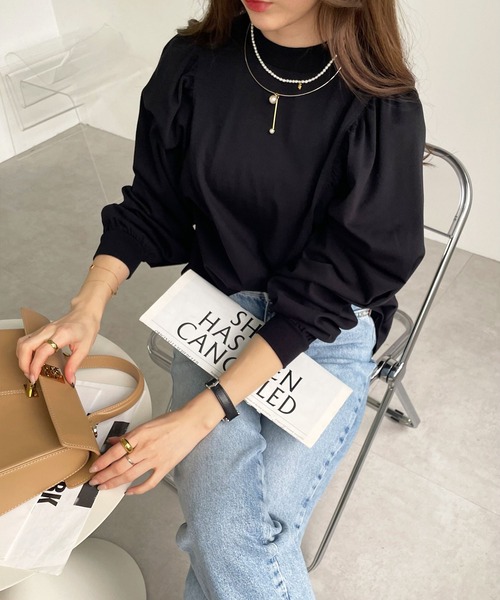 GeeRA(ジーラ)の「綿100%きれいめボリューム袖カットソー(Tシャツ/カットソー・レディース・ラベンダー/オフホワイト/ブラック・SMALL/X-LARGE/MEDIUM/LARGE/XX-LARGE)」の9枚目の写真