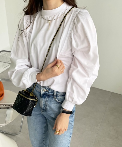 GeeRA(ジーラ)の「綿100%きれいめボリューム袖カットソー(Tシャツ/カットソー・レディース・ラベンダー/オフホワイト/ブラック・SMALL/X-LARGE/MEDIUM/LARGE/XX-LARGE)」の8枚目の写真