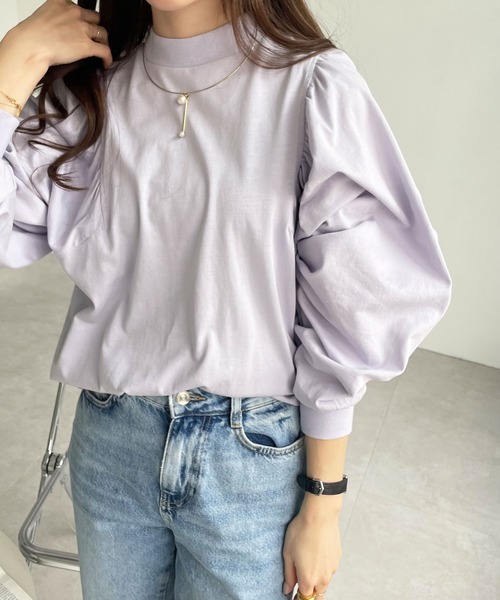 GeeRA(ジーラ)の「綿100%きれいめボリューム袖カットソー(Tシャツ/カットソー・レディース・ラベンダー/オフホワイト/ブラック・SMALL/X-LARGE/MEDIUM/LARGE/XX-LARGE)」の14枚目の写真
