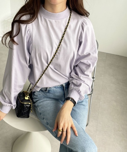 GeeRA(ジーラ)の「綿100%きれいめボリューム袖カットソー(Tシャツ/カットソー・レディース・ラベンダー/オフホワイト/ブラック・SMALL/X-LARGE/MEDIUM/LARGE/XX-LARGE)」の15枚目の写真