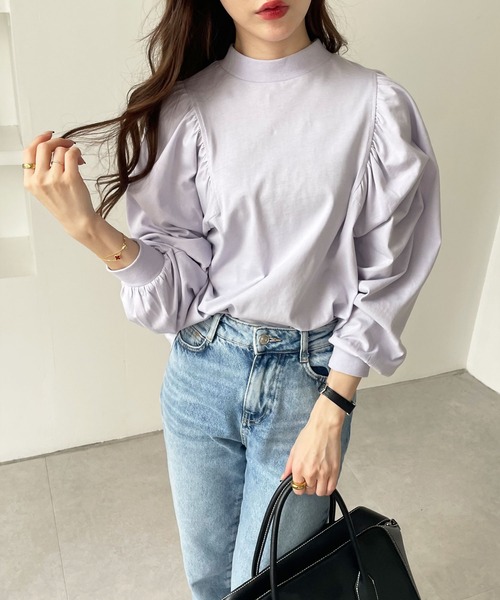 GeeRA(ジーラ)の「綿100%きれいめボリューム袖カットソー(Tシャツ/カットソー・レディース・ラベンダー/オフホワイト/ブラック・SMALL/X-LARGE/MEDIUM/LARGE/XX-LARGE)」の16枚目の写真