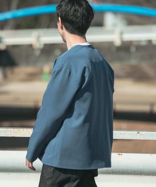 ITEMS URBANRESEARCH(アイテムズ アーバンリサーチ)の「ストレッチノーカラー ジャケットカーディガン(ノーカラージャケット・メンズ・グレー/ブルー/ブラック・MEDIUM/LARGE)」の9枚目の写真
