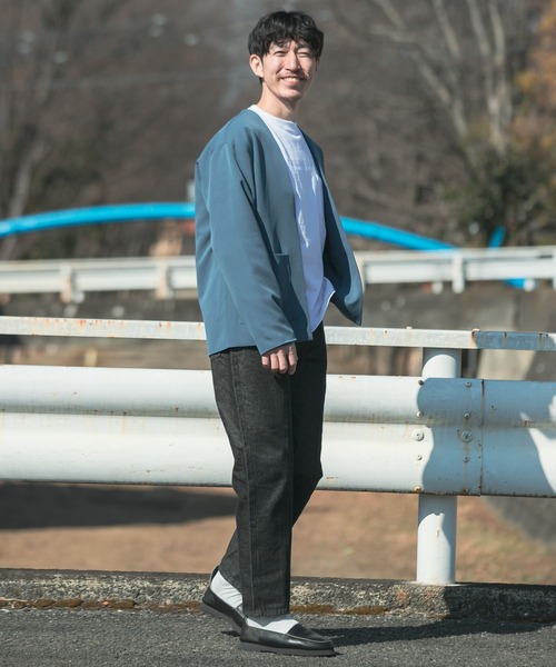 ITEMS URBANRESEARCH(アイテムズ アーバンリサーチ)の「ストレッチノーカラー ジャケットカーディガン(ノーカラージャケット・メンズ・グレー/ブルー/ブラック・MEDIUM/LARGE)」の11枚目の写真