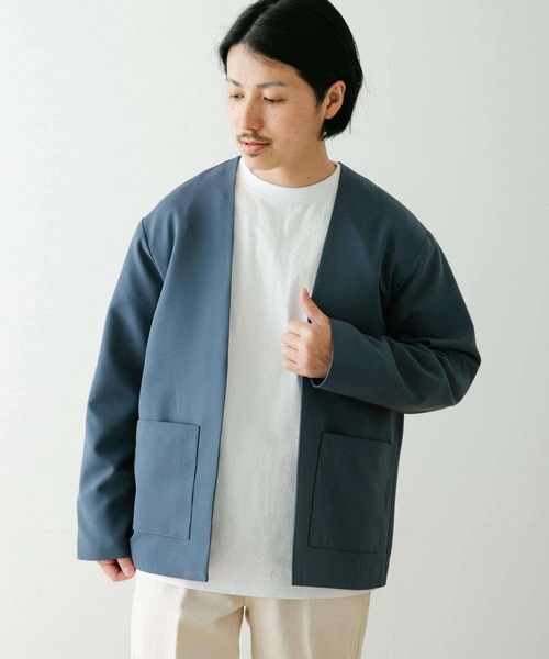 ITEMS URBANRESEARCH(アイテムズ アーバンリサーチ)の「ストレッチノーカラー ジャケットカーディガン(ノーカラージャケット・メンズ・グレー/ブルー/ブラック・MEDIUM/LARGE)」の12枚目の写真