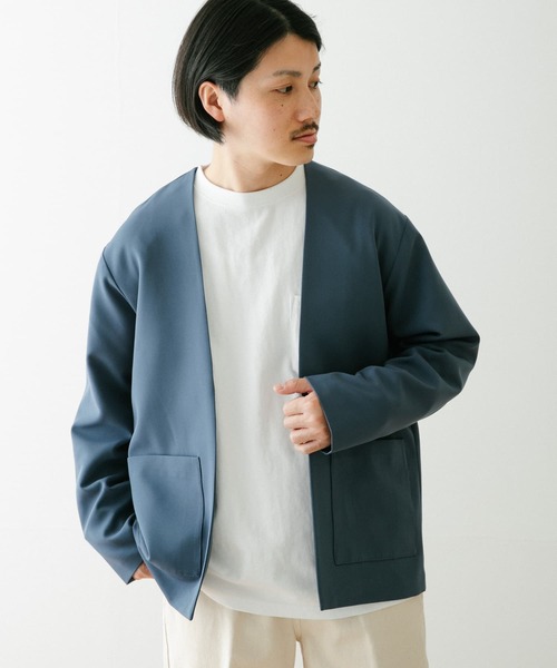 ITEMS URBANRESEARCH(アイテムズ アーバンリサーチ)の「ストレッチノーカラー ジャケットカーディガン(ノーカラージャケット・メンズ・グレー/ブルー/ブラック・MEDIUM/LARGE)」の13枚目の写真