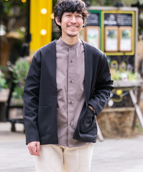ITEMS URBANRESEARCH(アイテムズ アーバンリサーチ)の「ストレッチノーカラー ジャケットカーディガン(ノーカラージャケット・メンズ・グレー/ブルー/ブラック・MEDIUM/LARGE)」の18枚目の写真
