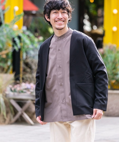 ITEMS URBANRESEARCH(アイテムズ アーバンリサーチ)の「ストレッチノーカラー ジャケットカーディガン(ノーカラージャケット・メンズ・グレー/ブルー/ブラック・MEDIUM/LARGE)」の19枚目の写真