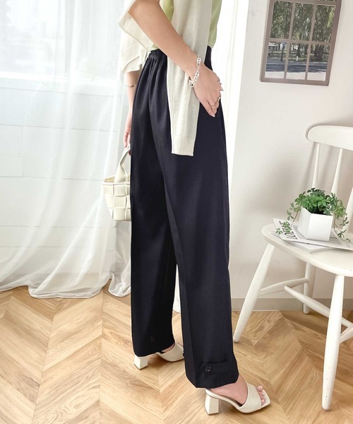 classicalelf(クラシカルエルフ)の「新しい裾コンシャス。2wayセンタープレスタックパンツ(スラックス・レディース・ブラック/ベージュ/ブルー/アイボリー・SMALL/MEDIUM/LARGE/X-LARGE)」の12枚目の写真