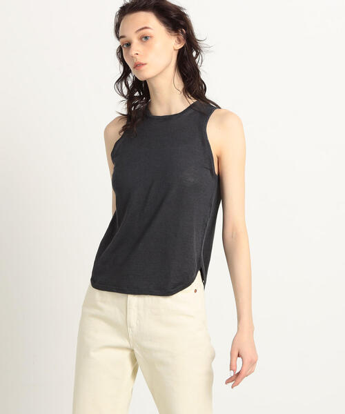 TOMORROWLAND （トゥモローランド）の「プレーンリネン アメリカンスリーブプルオーバー（ニット/セーター・レディース・チャコールグレー/レッド/ライトイエロー/シルバー系その他・S）」の2枚目の写真