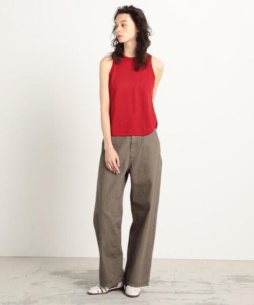 TOMORROWLAND （トゥモローランド）の「プレーンリネン アメリカンスリーブプルオーバー（ニット/セーター・レディース・チャコールグレー/レッド/ライトイエロー/シルバー系その他・S）」の5枚目の写真