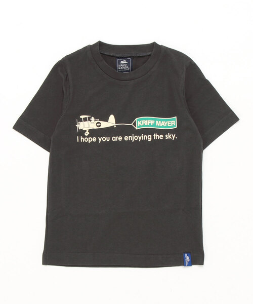 KRIFF MAYER Kid's Collection（クリフメイヤーキッズコレクション）の「楽LUCK-TEE（パイロットマーくん）（Tシャツ/カットソー・キッズ・ネイビー/オフホワイト/サックスブルー/チャコール・120/130/140/150/160/170）」の3枚目の写真