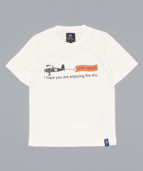KRIFF MAYER Kid's Collection（クリフメイヤーキッズコレクション）の「楽LUCK-TEE（パイロットマーくん）（Tシャツ/カットソー・キッズ・ネイビー/オフホワイト/サックスブルー/チャコール・120/130/140/150/160/170）」の15枚目の写真