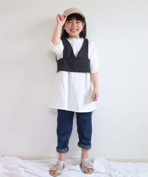 SHOO・LA・RUE（シューラルー）の「◆【100-140cm/2点セット】ビスチェ＋チュニックワンピース（ワンピース・キッズ・ブラック系/グレー系1・11/10/12/13/14）」の3枚目の写真