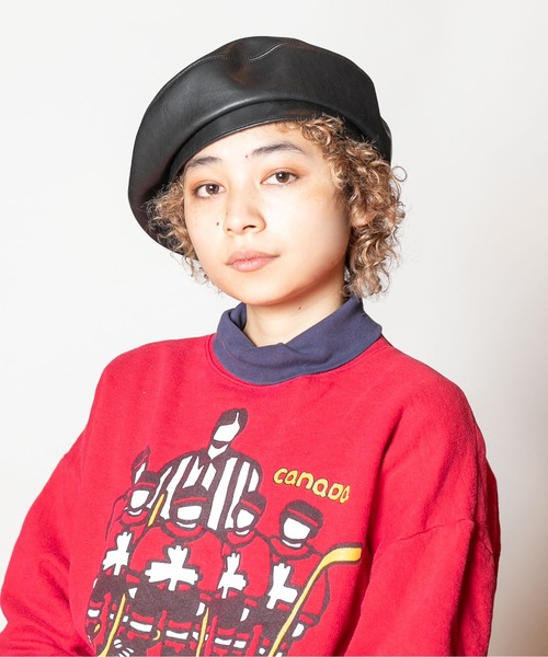 CA4LA(カシラ)の「PIGNON 8(ハンチング/ベレー帽・レディース・ブラック/ベージュ/ブラウン系その他・ONESIZE)」の2枚目の写真