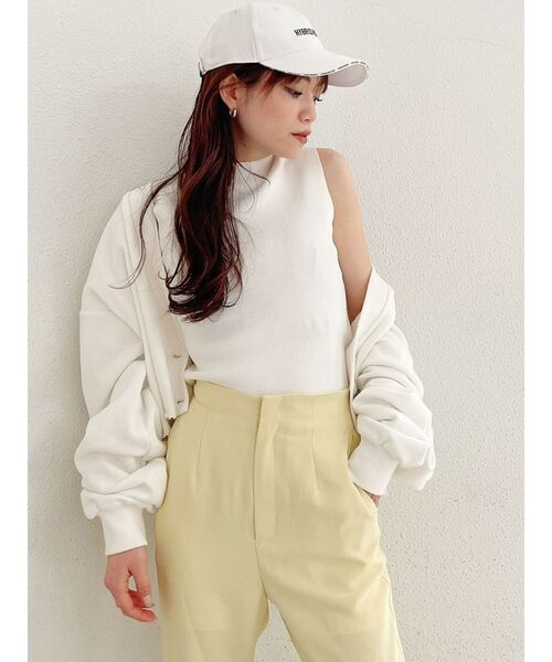 GYDA(ジェイダ)の「LOOSEスウェットカーディガン(カーディガン/ボレロ・レディース・オフホワイト/ブラック・FREE)」の10枚目の写真