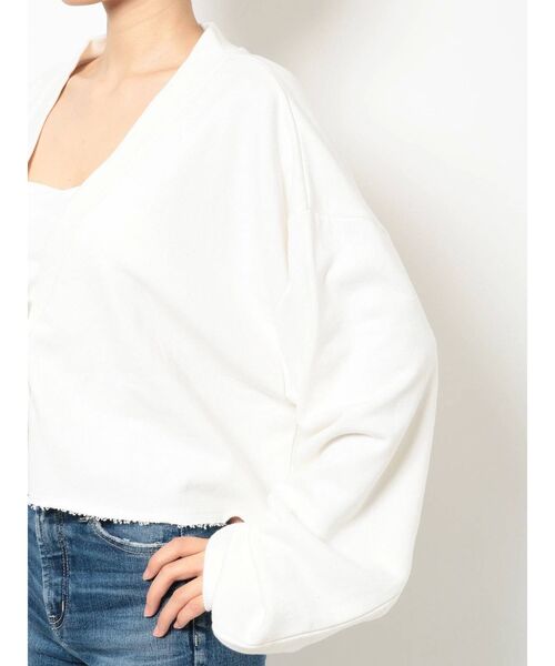 GYDA(ジェイダ)の「LOOSEスウェットカーディガン(カーディガン/ボレロ・レディース・オフホワイト/ブラック・FREE)」の21枚目の写真