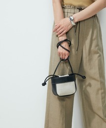 SALON adam et rope' | キャンバスレザーコンビ巾着バッグ(ショルダーバッグ)