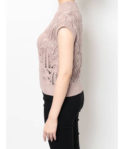 RESEXXY（リゼクシー）の「透かし編みニットトップス（ニット/セーター・レディース・ブラック/ピンク/アイボリー・FREE）」の4枚目の写真