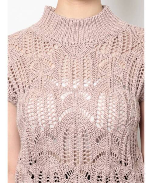 RESEXXY（リゼクシー）の「透かし編みニットトップス（ニット/セーター・レディース・ブラック/ピンク/アイボリー・FREE）」の6枚目の写真